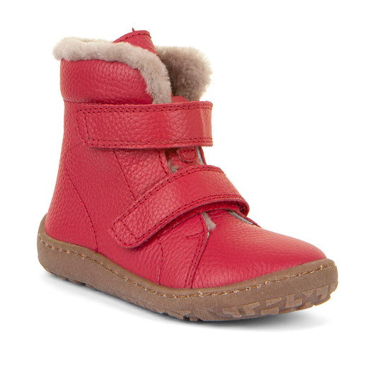 Winter leather boot red